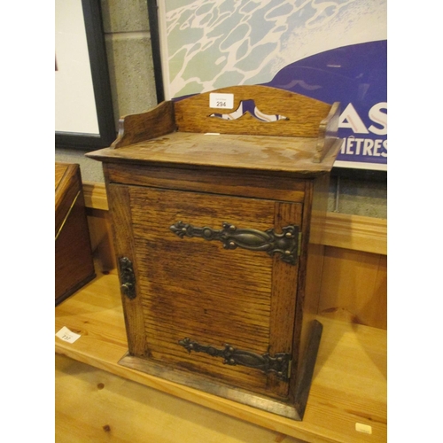 294 - Art Nouveau Oak Smokers Cabinet