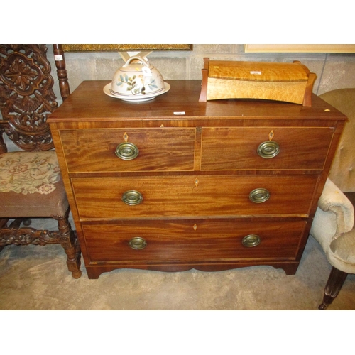 734 - Mahogany Chest of 4 Drawers, 103cm