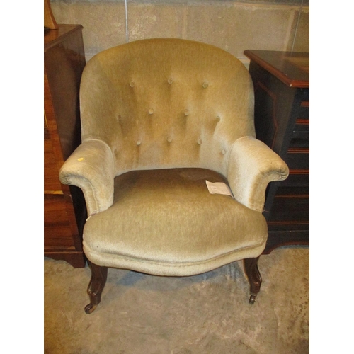 735 - Victorian Deep Buttoned Parlour Chair