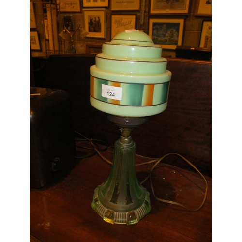 124 - Art Deco Glass Lamp