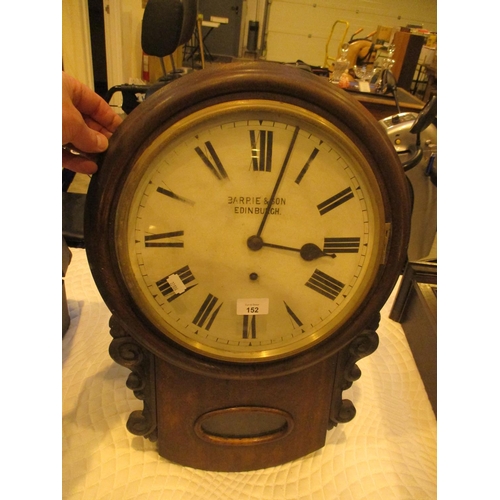 152 - 19th Century Drop Dial Wall Clock by Barrie & Son Edinburgh