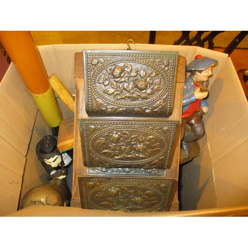 203 - Box with Letter Rack, Figures etc