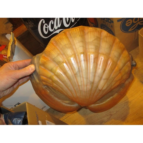 223 - Shell Moulded Glass Bowl Shade