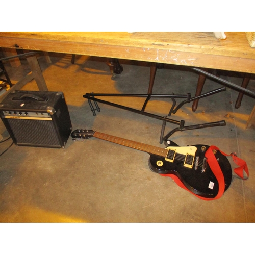 235 - Epiphone Electric Guitar, Amplifier and Stand