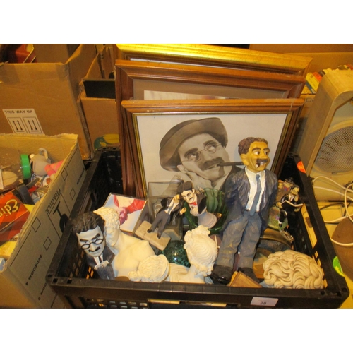 28 - Box of Groucho Marx Figures and Pictures etc