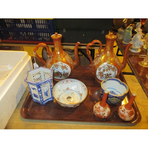 46 - Two Kutani Porcelain Coffee Pots and Other Ceramics