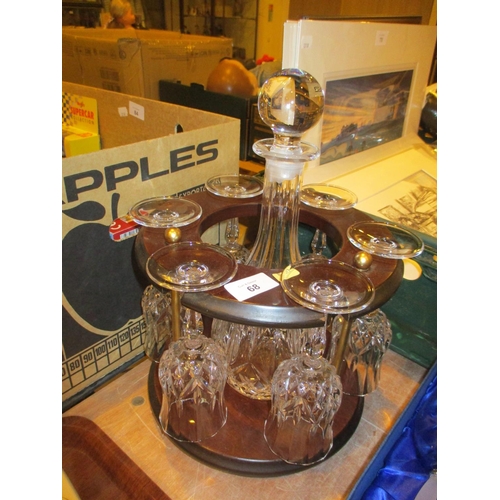 68 - Decanter and 6 Goblets on Stand