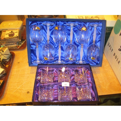 69 - Set of 6 Edinburgh Crystal Whisky Tumblers and a Box of Wine Glasses