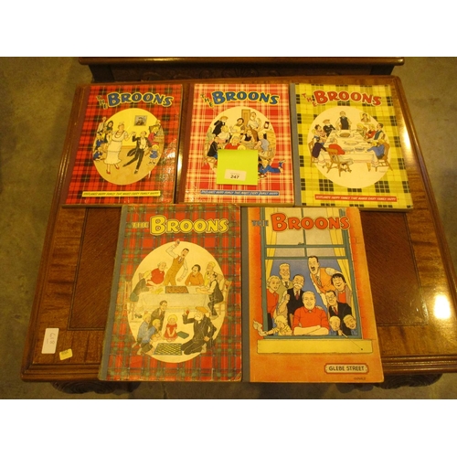 247 - Five The Broons Annuals, 1956, 1958, 1960, 1962, 1966