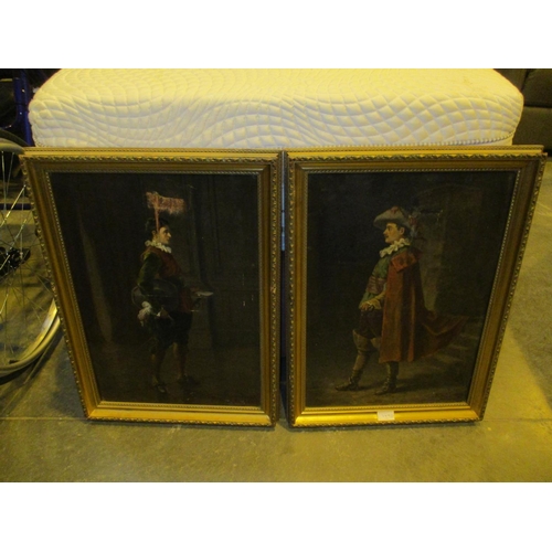 249D - R. Baldero Pair of Oil Paintings of Cavaliers