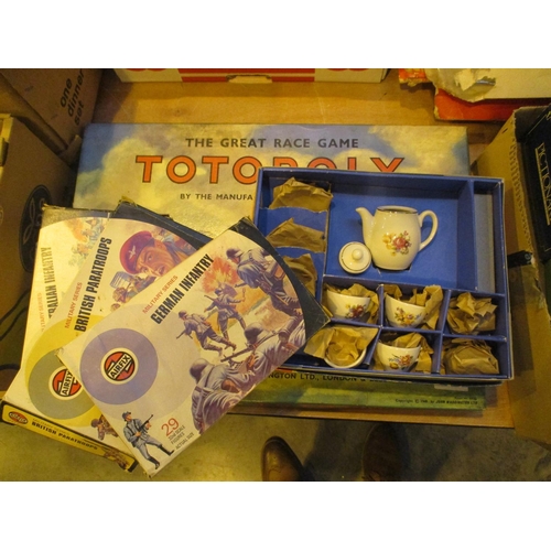 254 - Totopoly, Dolls Tea China and 4 Boxes of Airfix Soldiers