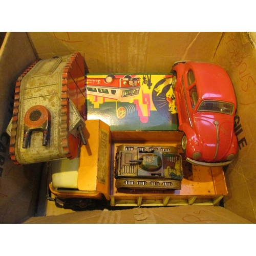 255 - Five Vintage Tin Plate Vehicles