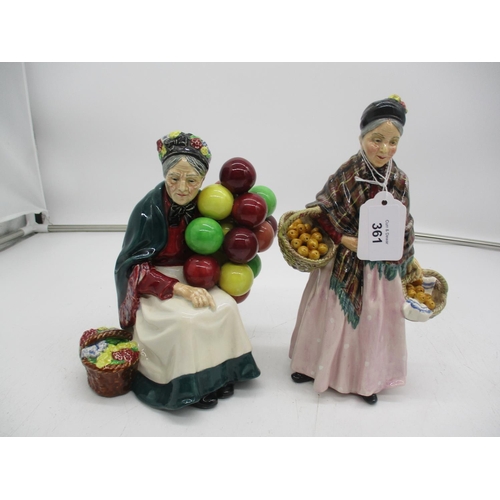 Two Royal Doulton Figures, The Orange Lady HN1759, The Old Balloon Seller HN1315