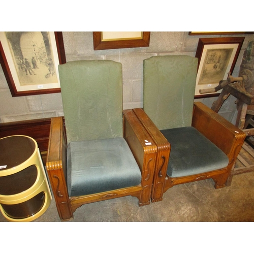 657 - Pair of 1930's Oak Arm Chairs