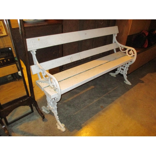 686 - Victorian Cast Metal End Garden Bench