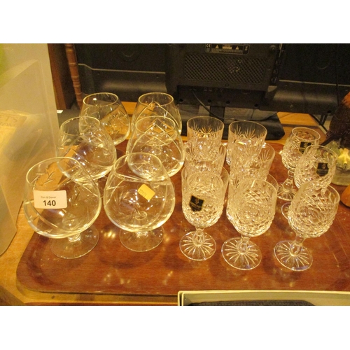 140 - Set of 6 Crystal Brandy Goblets, 6 Whisky Tumblers and 5 Edinburgh Crystal Glasses