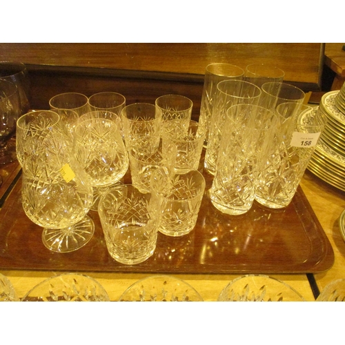 158 - Set of 6 Crystal Tall Tumblers, Whisky Tumblers and Brandy Goblets