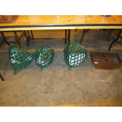 168 - Three Decorative Metal Hanging Baskets and a Trug