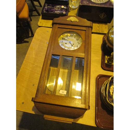 65 - Oak Case Wall Clock