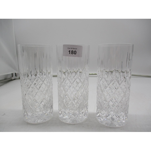 180 - Fourteen Tall Crystal Tumblers