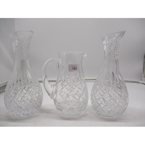 182 - Pair of Crystal Wine Carafes and a Water Jug