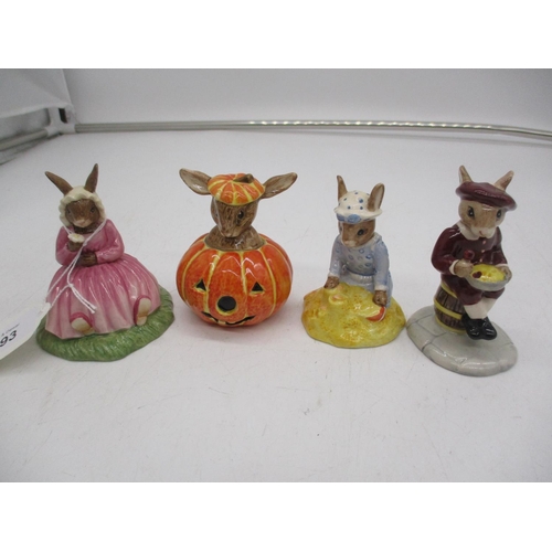 193 - Royal Doulton Bunnykins DB 221 2000, DB 132 1993, DB177 1997, BD 402 2005 (signed on foot by Michael... 