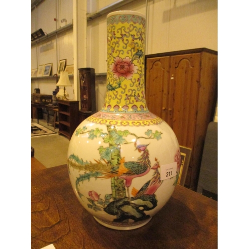 211 - Chinese Porcelain Bottle Neck Vase, 34cm