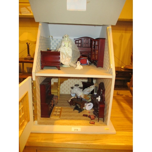 219 - Dolls House with Furnishings