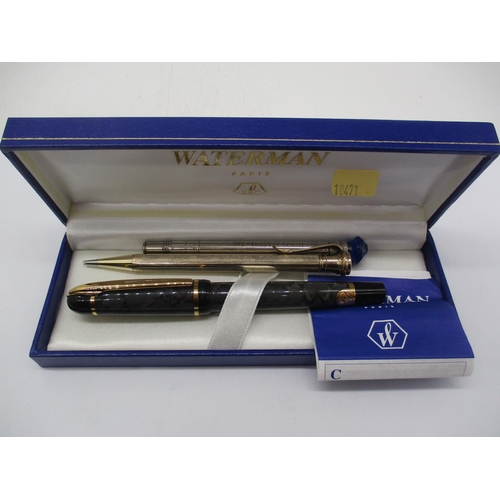 263 - Waterman Fountain Pen, Rolled Gold Propelling Pencil and a Thistle Dip Pen