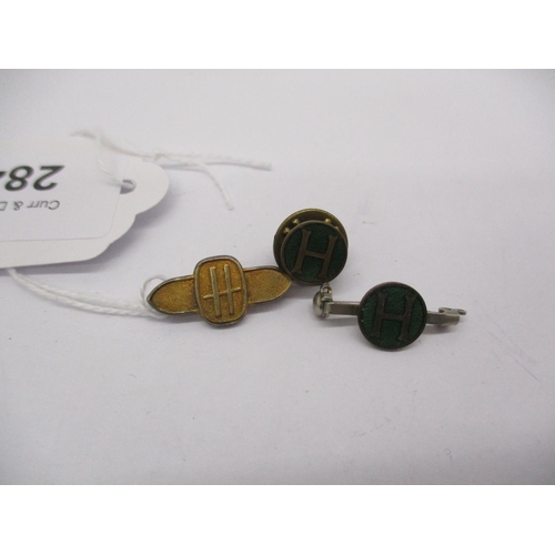 284 - Two Vintage Harrods Brooches and  Lapel Stud