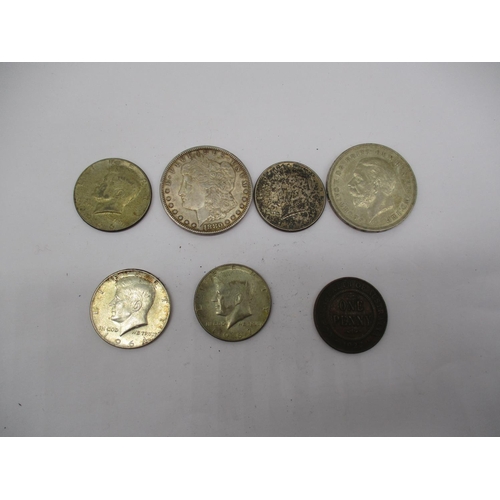 288 - USA Silver Dollar, 4 JFK Half Dollars, Austrian Panny 1922 and a Crown