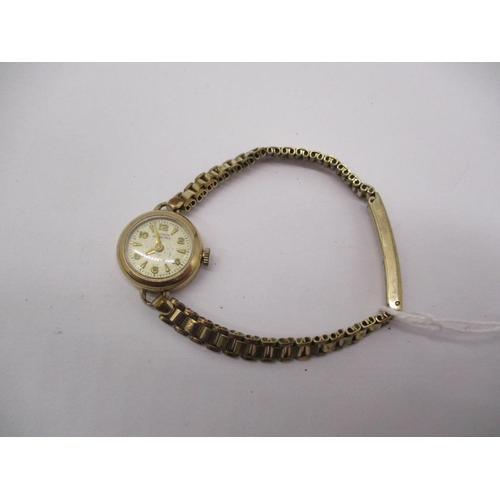 309 - Buren 9ct Gold Ladies Watch with Rolled Gold Bracelet