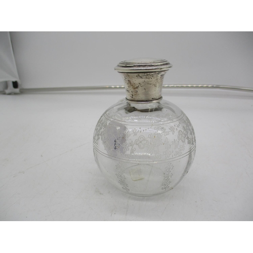 326 - Silver and Etched Glass Scent Bottle, London 1917