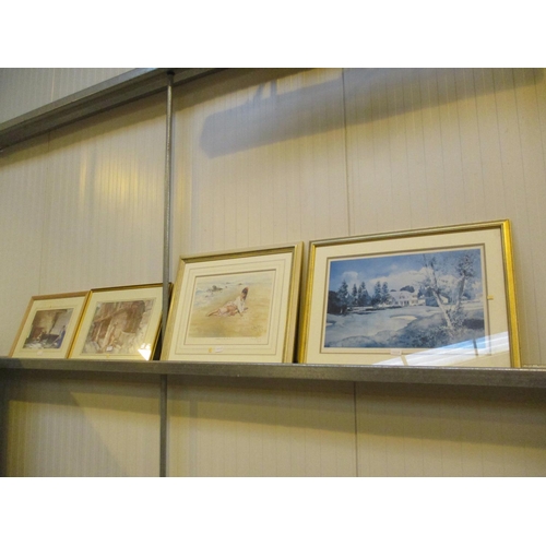 442A - Gordon King Signed Print., 2 William Russell Flint Prints and a Clubhouse Blairgowrie Print