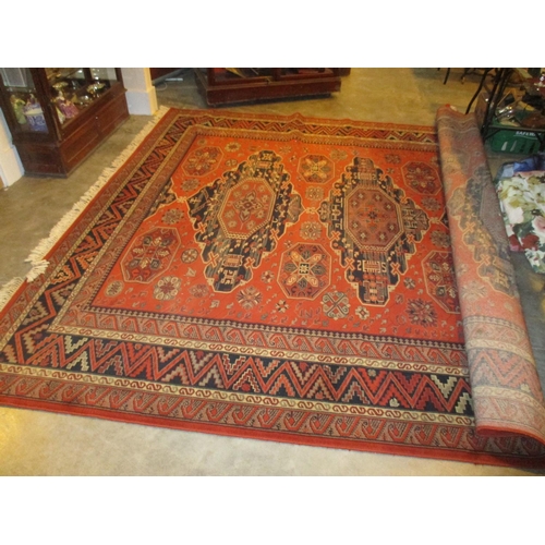 447 - Large Traditional Border Pattern Carpet, 412x300cm