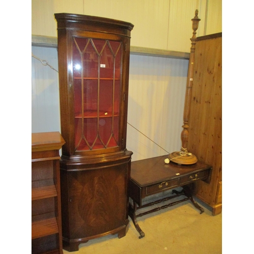 458 - Disposed - Reproduction Mahogany Corner Cabinet and Coffee Table