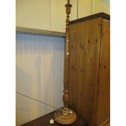 459 - Indian Carved Teak Standard Lamp