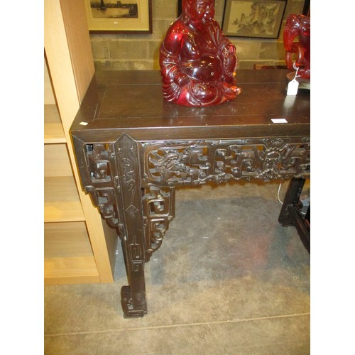 548 - Chinese Carved Wood Altar Table, 107cm