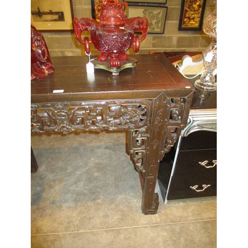 548 - Chinese Carved Wood Altar Table, 107cm