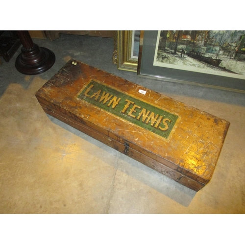 125 - Vintage Wooden Lawn Tennis Box