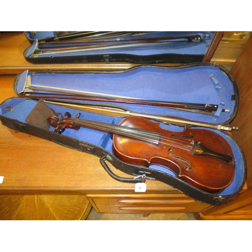 136 - Violin with 2 Bows and Case