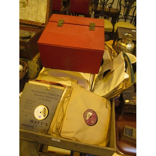 158 - Case and Box of 78s and LPs