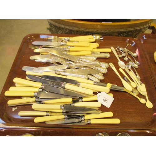 180 - Two Sets of Fruit Cutlery, Condiment Spoons etc