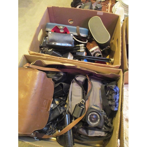 21 - Two Boxes with Cameras, Binoculars, Projector etc