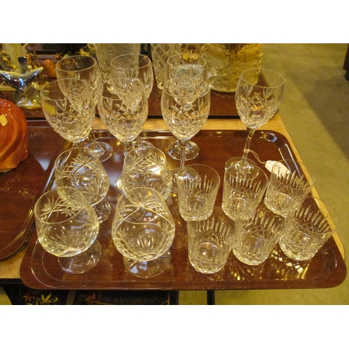 53 - Seven Crystal Wine Glasses, 6 Whisky Tumblers and 4 Brandy Goblets