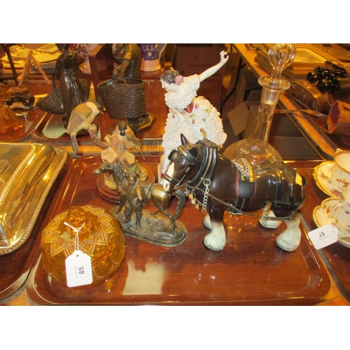 85 - Musical Figures, Decanter, Powder Box etc