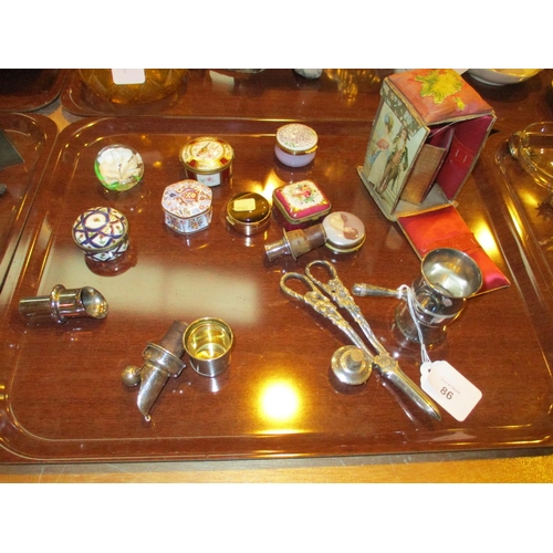 86 - Trinket Boxes, Grape Scissors, Bottle Pourers etc