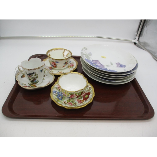 87 - Hammersley Cup and Saucer and Moustache Cup and Saucer, Cabinet Cup and Plates