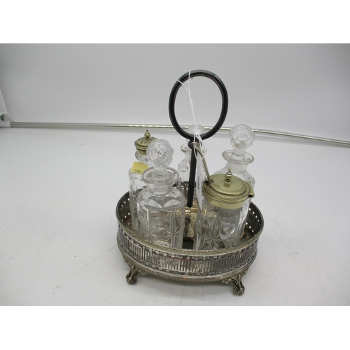 189 - Victorian Silver Plate and Cut Glass Cruet Set