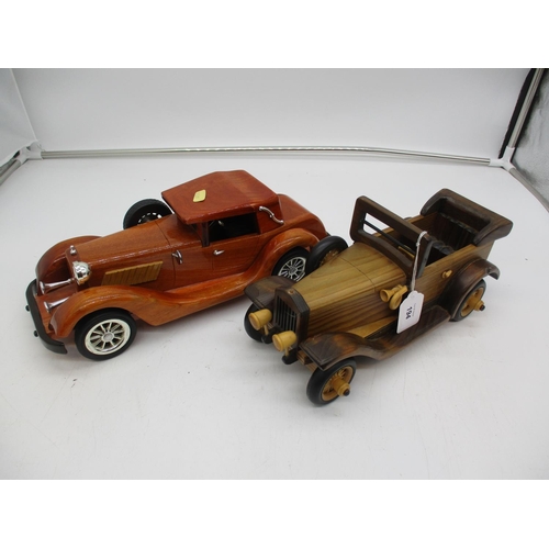 194 - Two Wooden Vintage Style Cars